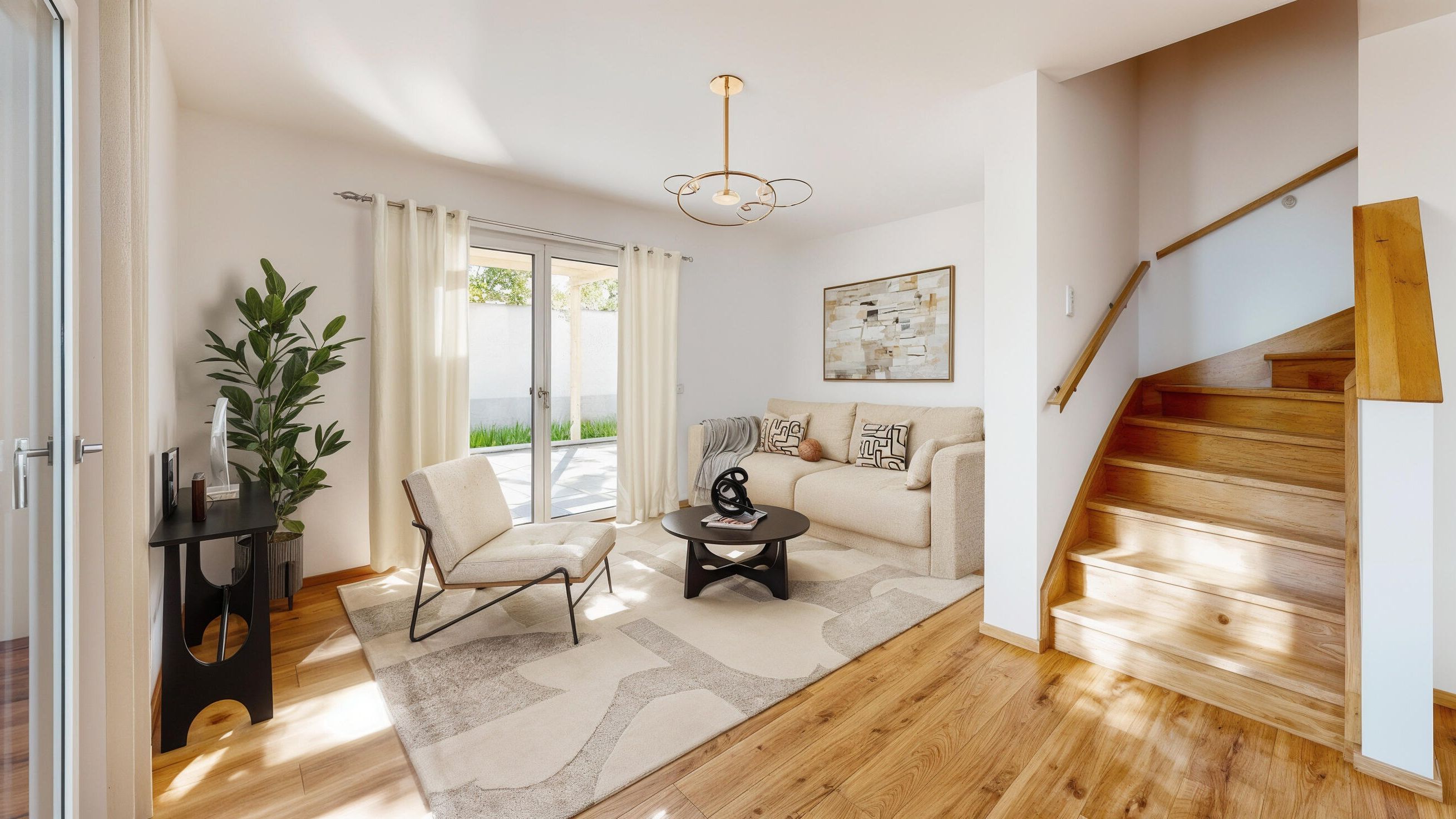 Wohnzimmer eingerichtet