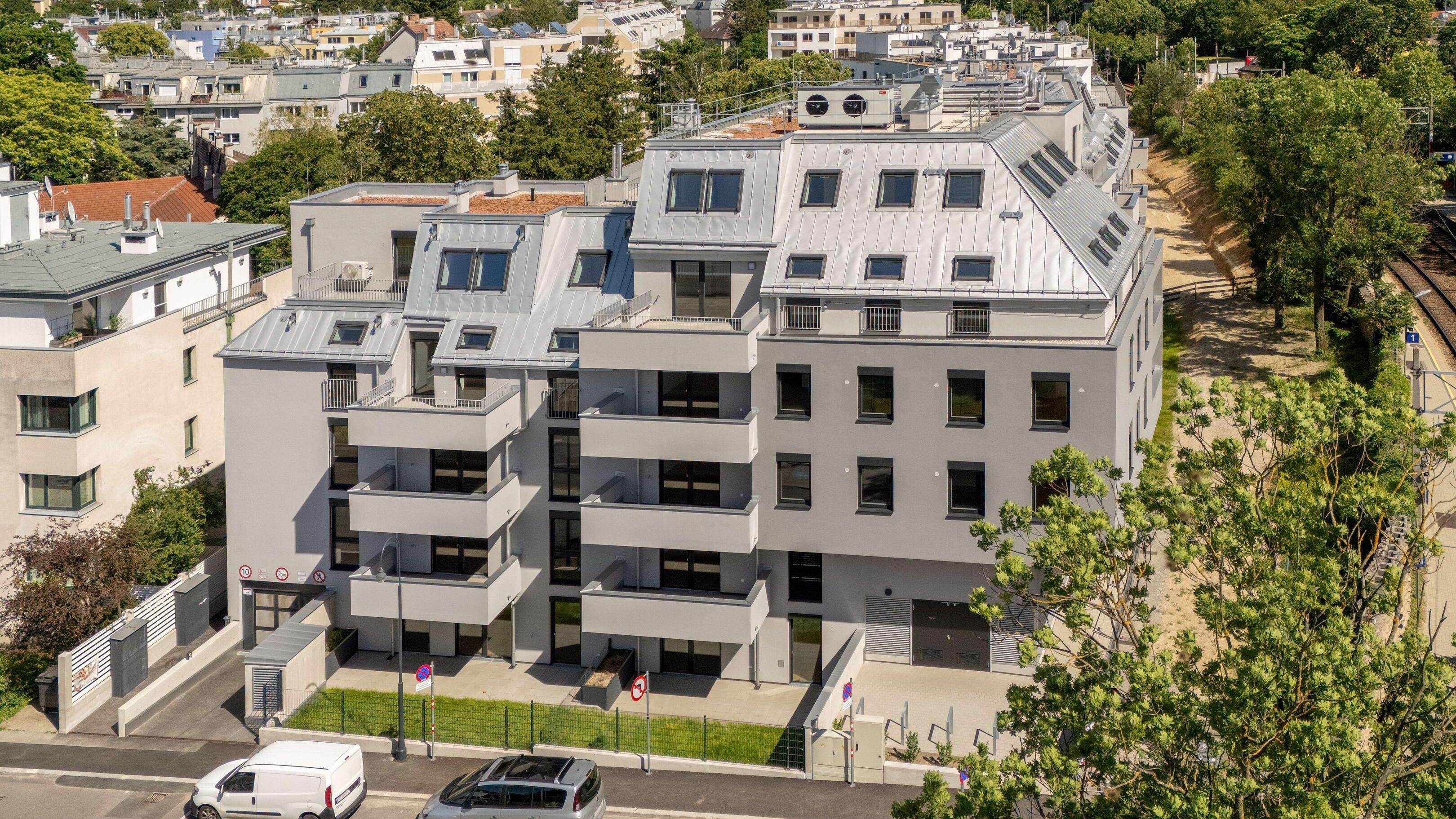 Ansicht der Straßenfront zur Versorgungsheimstraße