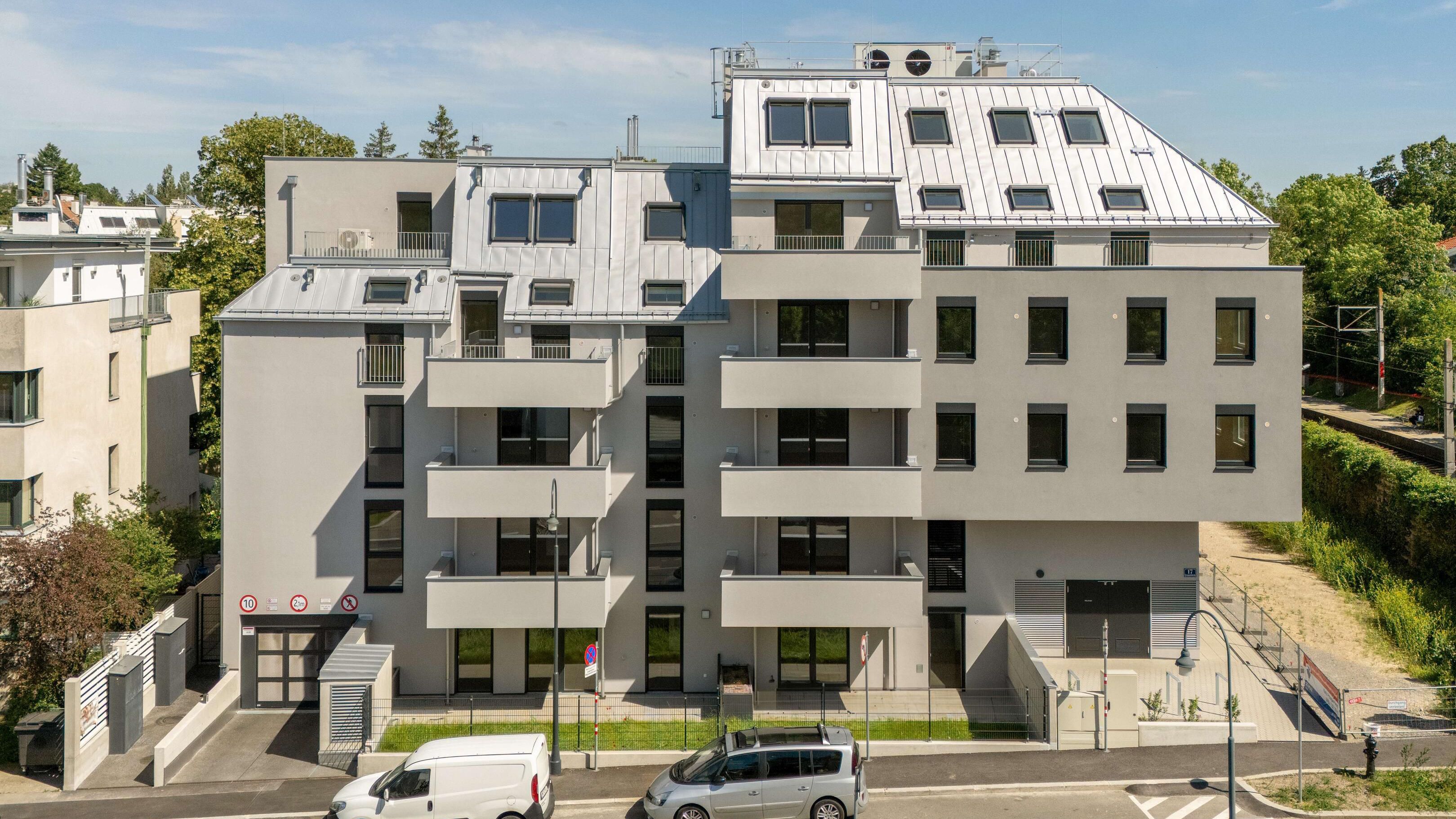 Ansicht der Straßenfront zur Versorgungsheimstraße