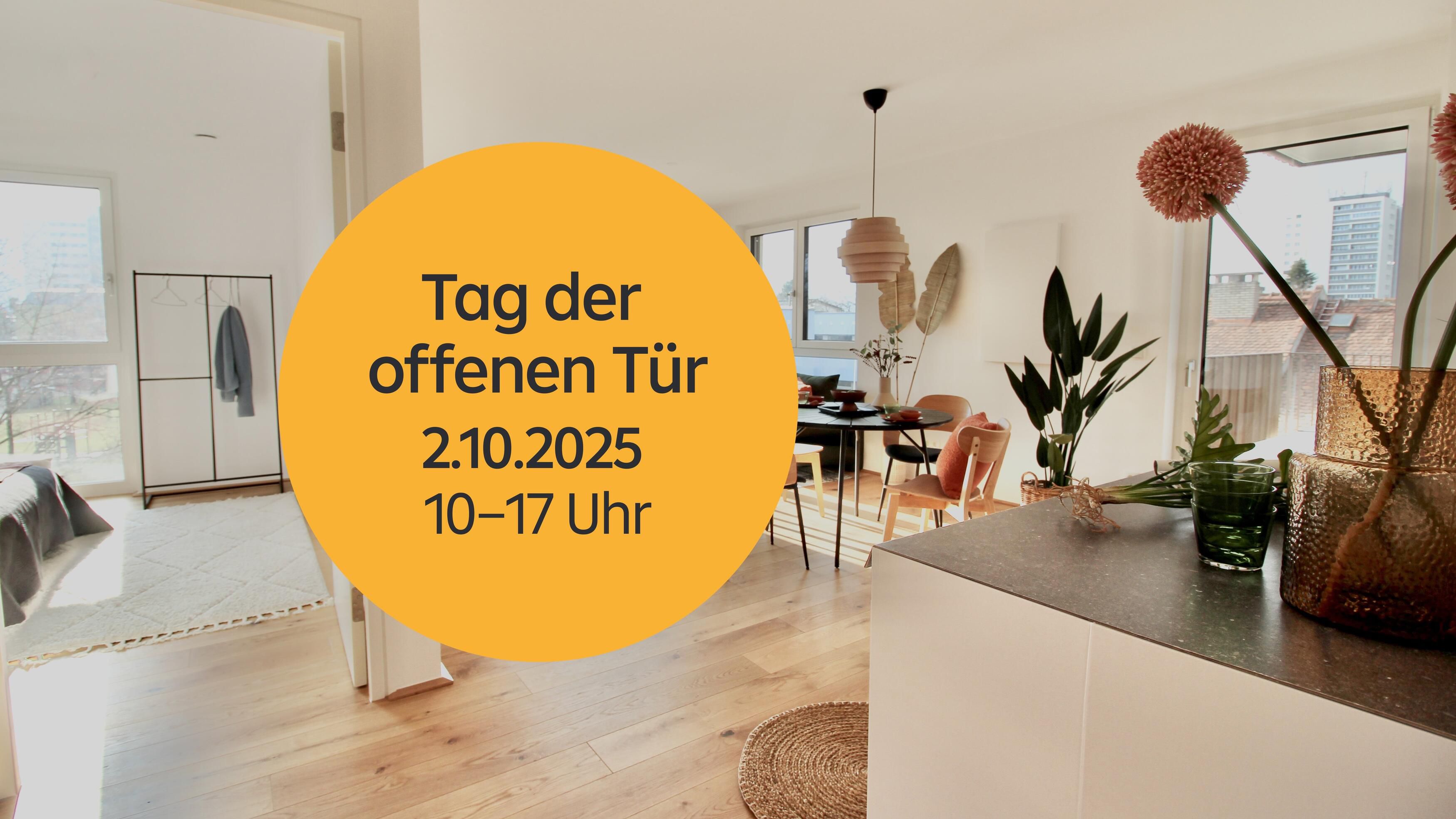 Darstellung Wohnraum mit Ankündigung Event