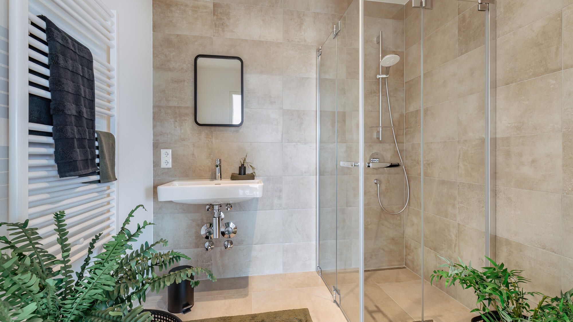 Darstellung eines Badezimmers mit Dusche