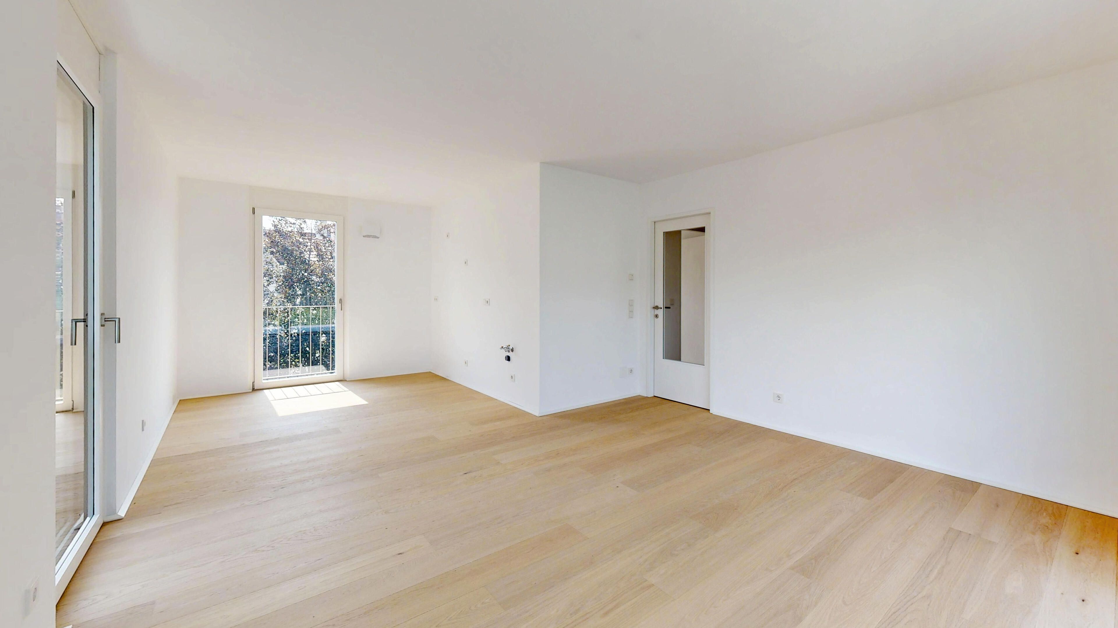 Blick in die noch auszustattende Wohnküche